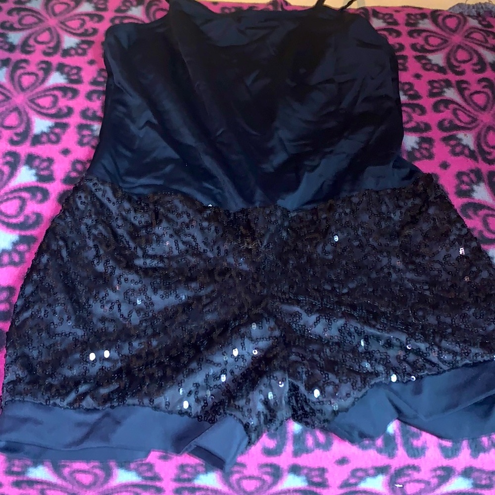 Black romper sequins covered bottom